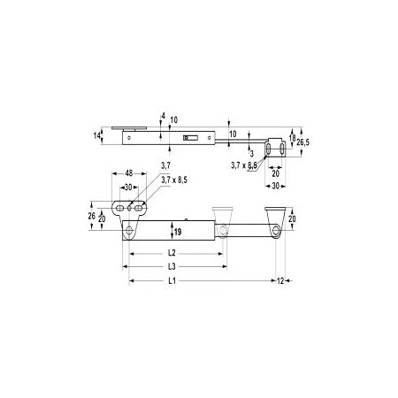 LAMP Klappenaufsteller L-195A A2 133-195/170-270mm