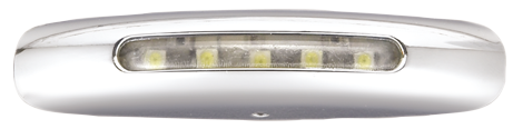 Allpa Led Orientierungsleuchte, Verchromtes Metallgehäuse, Aufbau, 12v/0,4w, 5x Top Led, 80x18x16mm