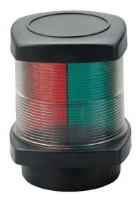 Allpa Positionslaterne, 3-Farben 12v/10w, 2x112,5°/1x135°, 1nm, Schwarzes Gehäuse, Rote/Grüne/Klare Linse