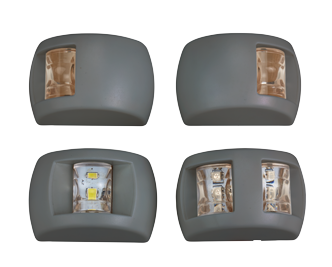 Allpa Led Positionslaterne, 2-Farben, 12v/0,6w, 2x112,5°, Schwarzes Kunststoffgehäuse, Rote/Grüne Linse