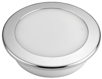Allpa Kunststoff Led-Deckenleuchte Mit Niro Ring, Ø107.8mm, Einbau, 12v/7,5w, Led 16x 5ø, Warm White