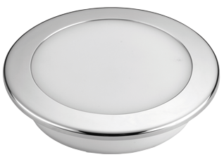 Allpa Kunststoff Led-Deckenleuchte Mit Niro Ring, Ø155mm, Einbau, 12v/9,3w, Led 26x 5ø, Warm White