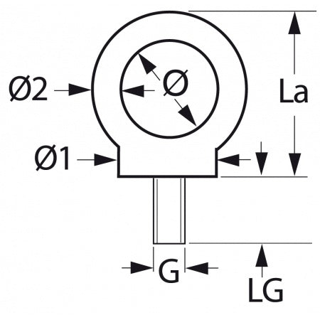 Ringschraube ähnl. DIN 580 A2 M6-12, Auge 16-30mm