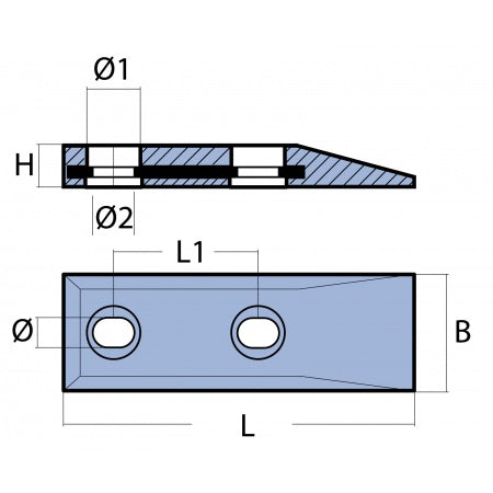 Keilanode Mg 210x70x25mm für Schnellboote