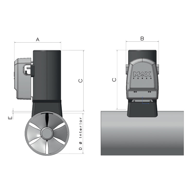 MAXPOWER Bugstrahlruder CT60 12V Ø185