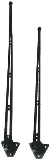 Allpa Kunststoff Flaggenstock, L=350mm, Mit 90° Fuß, Für Schlauchboote, Satz 6 Stück
