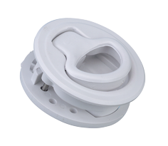 Allpa Kunststoff Einlaßgriff Für Luken Und Türe Ohne Schloß, Ø60mm, Gatmaat Ø50mm, Weiß
