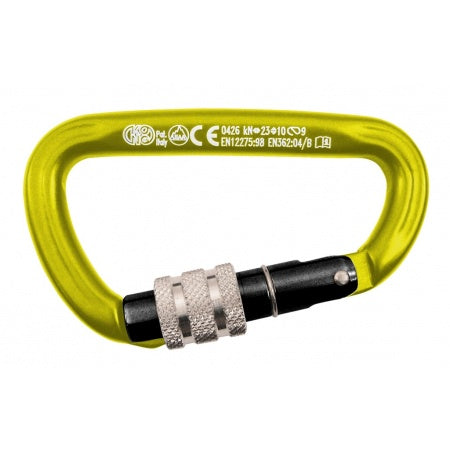 KONG Karabiner Trapper mit Überwurfmutter Alu 10x98mm gelb/schwarz