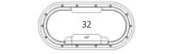 Goïot Bullauge, Aufklappbar, Modell 'Opal 32', Für Wandstärken 5-33mm, Außenmaße 397x197mm