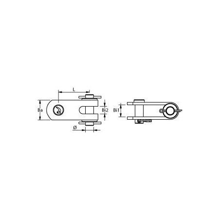 BLUE WAVE Toggle Gabel-Gabel A4 Pin 8 - 19 mm