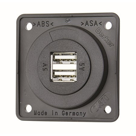 BERKER USB-A Doppelsteckdose Integro Flow 12/24V 2x2,5A anthrazit matt