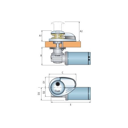 QUICK Ankerwinde Prince DP1, 12 Volt, für 6 bis 9 Mtr. Bootslänge, 300 & 500 Watt, 6 mm Kette
