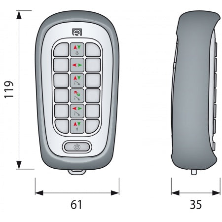 QUICK Funkfernbedienung H02-H12+ 2-12-polig 869MHz, beleuchtet