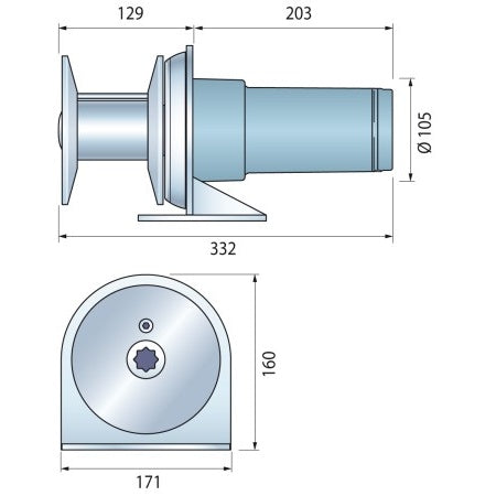 QUICK Verholwinde Totem TM3 12V 500W mit Spill