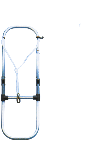 Allpa Aluminium Badeleiter Für Schlauchboot, 3-Stufen, Abm. Ausgeklappt 300x930mm, Rohr Ø25mm