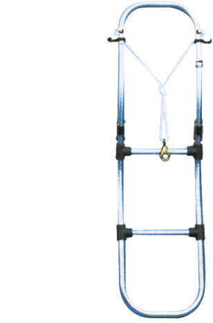 Allpa Aluminium Badeleiter Für Schlauchboot, 4-Stufen, Abm. Ausgeklappt 300x1130mm, Rohr Ø25mm