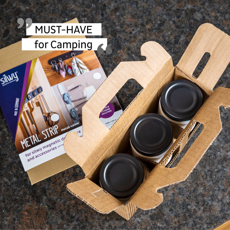 Silwy Feinkost-Magnetgläser BLACK 3er Set