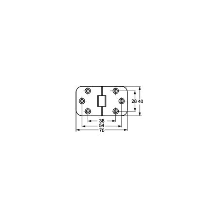 LAMP Tischplattenscharnier MH-40CR MsCr 70x40x2,0mm