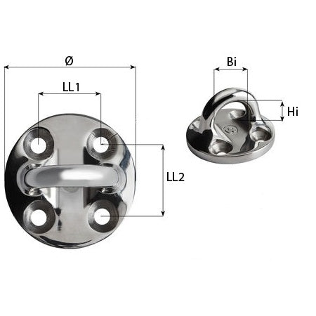 WICHARD Decksauge, Führungsauge Ø 57 mm