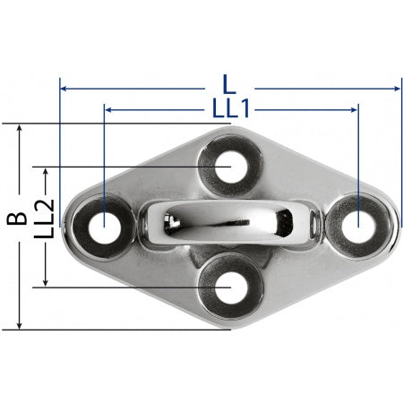 WICHARD Decksauge, Führungsauge Ø 14-22 mm