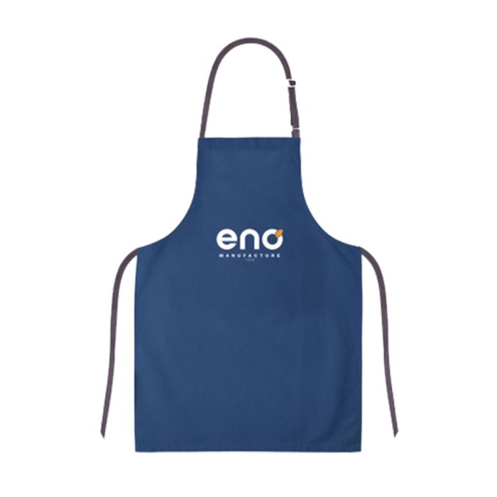 Eno Navy Blau Schürze mit Lederstreifen