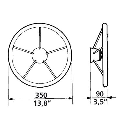 ULTRAFLEX V70 Steuerrad 5 Speichen Edelstahl/PU Ø 350mm