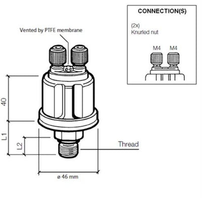 Veratron VDO Öldruck Sensor 5 bar/80 psi, 2polig, 1/8' – 27 NPTF