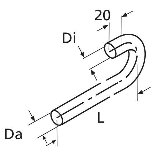 Webasto Schlauch D20 L=70 180 Grad, L= 5M