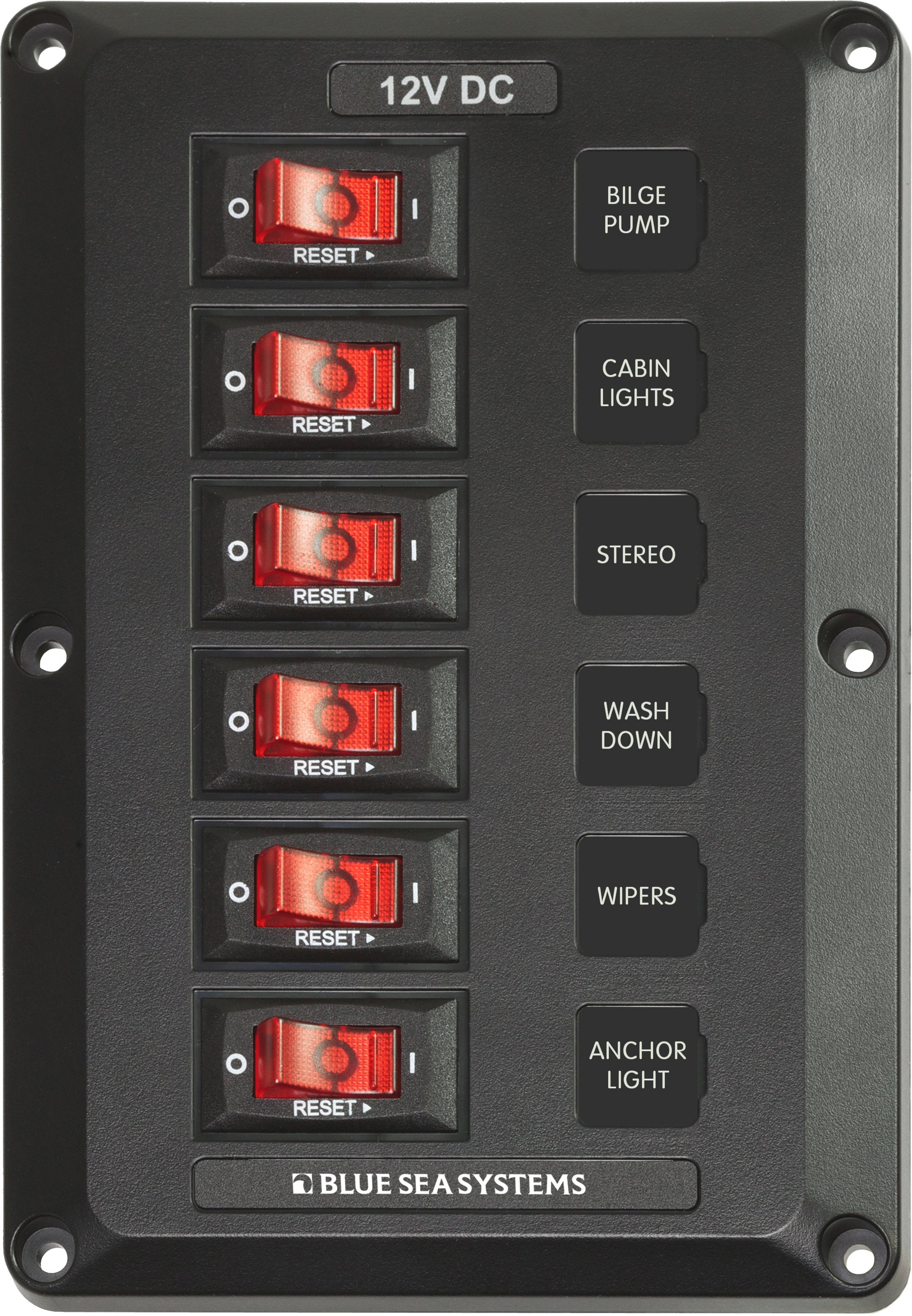 Panel BelowDeck 12VDC CB 6 Pos