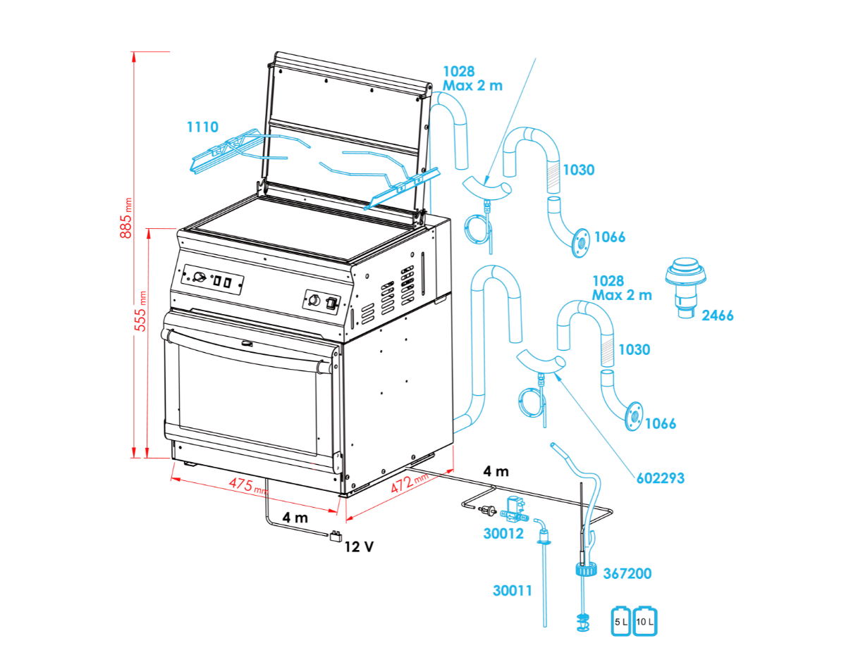 Wallas 89D Diesel-Ofen mit Kocher und Heizdeckel