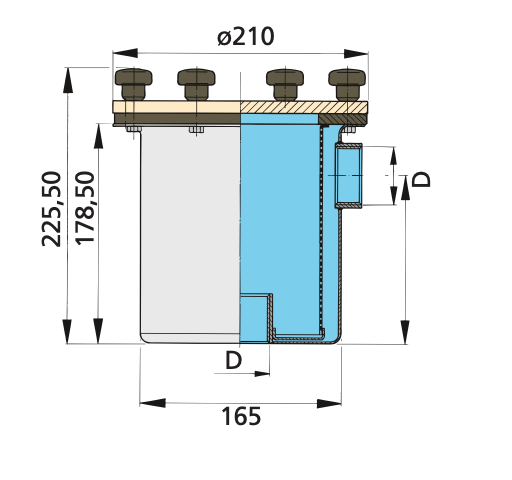 Vetus Wasserfilter - Typ FTR525