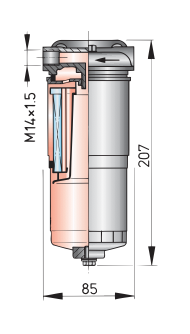 Vetus Benzin/ Dieselfilter - Typ WS180