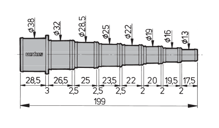 Vetus Verlaufsstück für Schlauch 13-38mm