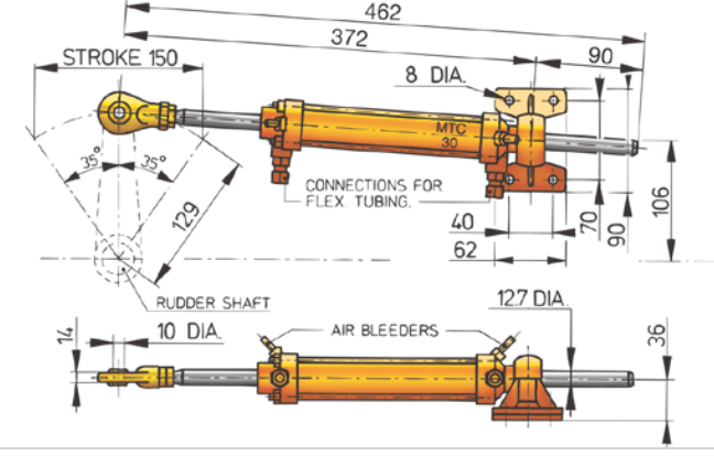 Vetus MTC30 Kit hydraulische Steuerung