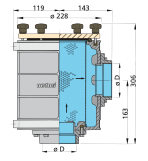 Vetus Kühlwasserfilter FTR1900 Schlauchdurchmesser 63 und 76
