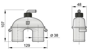 Vetus Kunststoffbelüfter mit Ventil 38mm