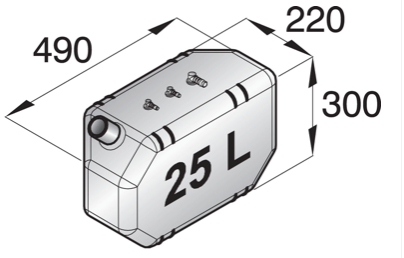 Vetus Dieseltreibstofftank FTANK25, 25 Liter