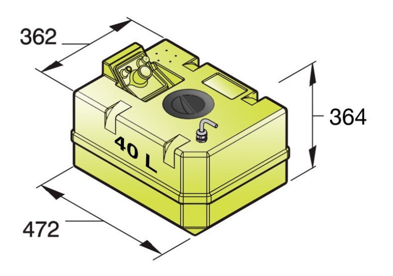 Vetus Trinkwassertank, 40 bis 80 Liter