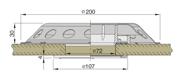 Vetus Deckslüfter UFO, AISI 316