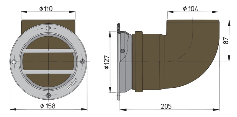 Vetus Belüftungsgitter ERV110A, rund