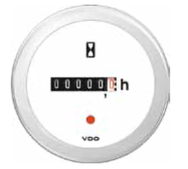 VDO VL Betriebsstundenzähler 9 – 30 V, Ø 52 mm schwarz oder weiß