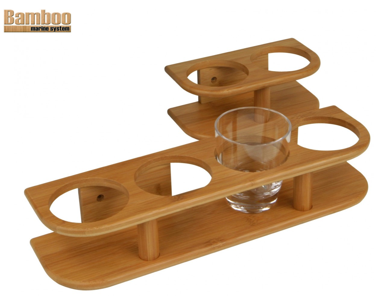 Plastimo BAMBOO Glasgestell für zwei oder vier Gläser