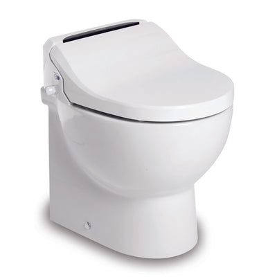 Tecma E-Breeze Toilette 12V mit Bidet, Heizung, Trockner, Softclose, Touch Control in schwarz, Magnetventil