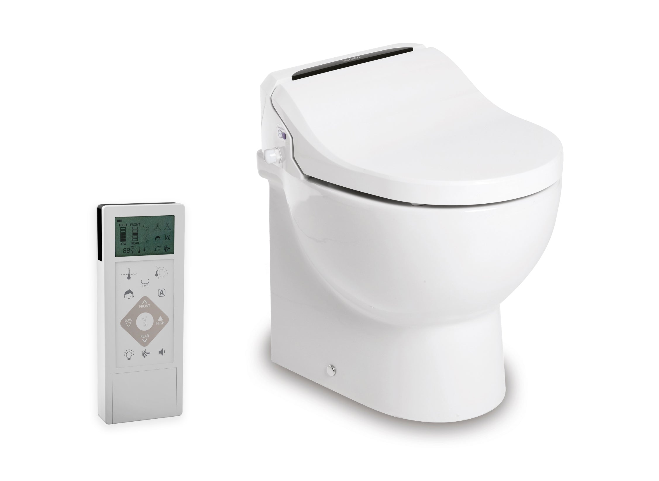 Tecma E-Breeze Toilette 24V mit Bidet, Heizung, Trockner, Softclose, All in one 2 Tasten, Magnetventil
