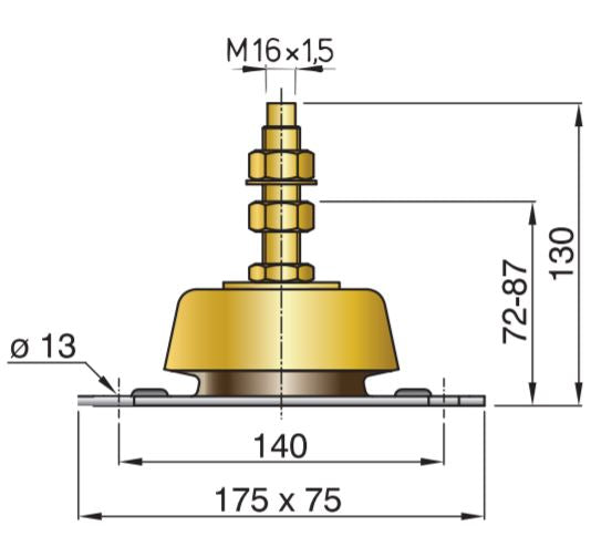 Vetus flexibles Motorlager Typ HY100 bis HY230