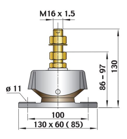 Vetus flexibles Motorlager Typ-K40 KSTEUN40A