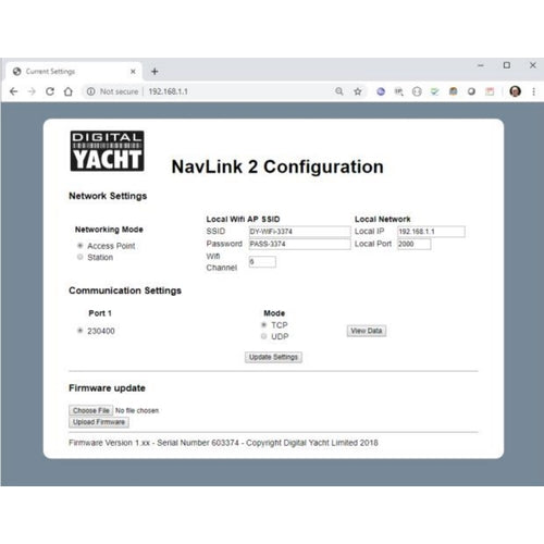 Digital Yacht Navylink 2 NMEA 2000 to WiFi gateway