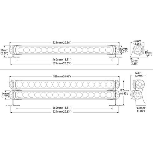 Hella Sea Hawk 470 LED Light Bar schwarz (Spot, Spread, Diffuse, Combi)