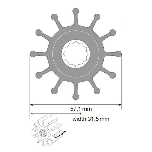 Johnson Impeller für F5 Pumpe, MC97/EPDM