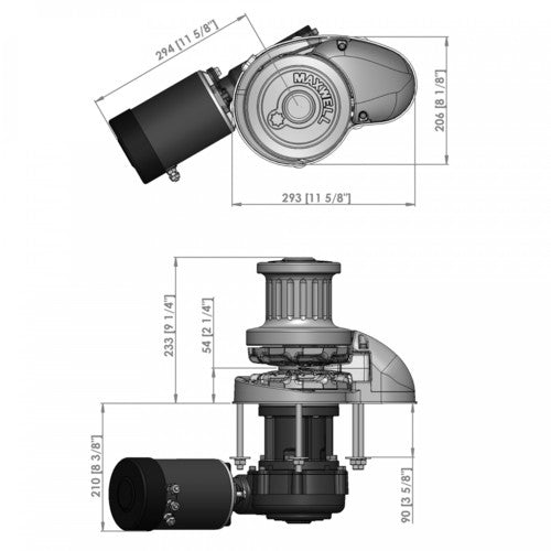 Maxwell verti. Ankerwinde mit Spill RC12-12,, 24V